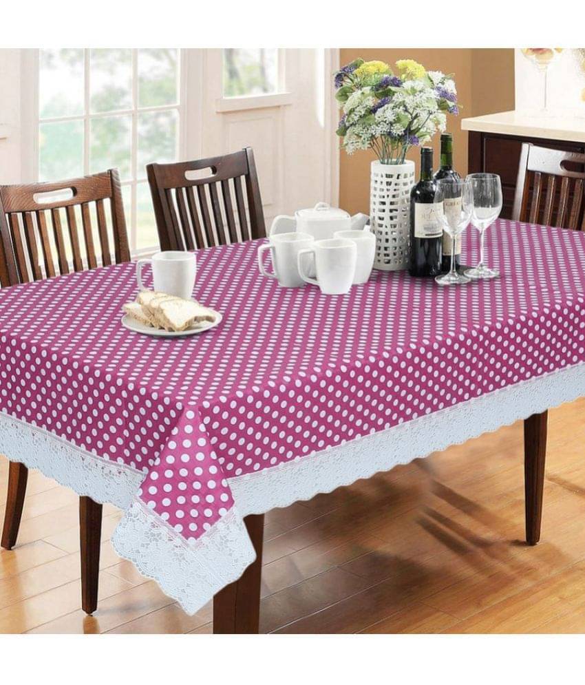     			Printed PVC 6 Seater Rectangle Table Cover ( 228 x 152 ) cm Pack of 1 Pink