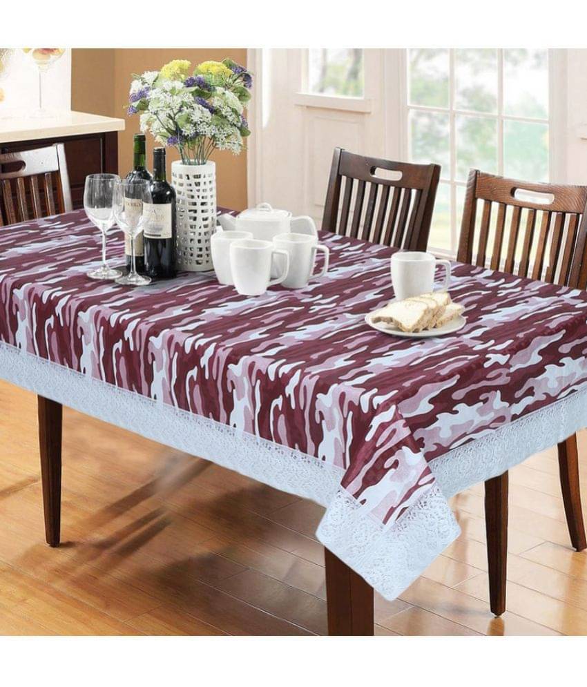 Printed PVC 6 Seater Rectangle Table Cover ( 228 x 152 ) cm Pack of 1 Maroon     			Printed PVC 6 Seater Rectangle Table Cover ( 228 x 152 ) cm Pack of 1 Maroon