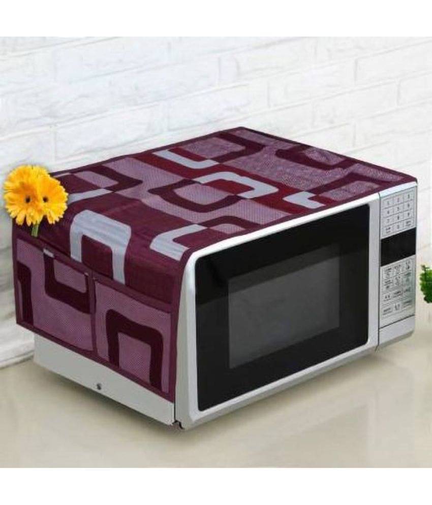     			Single Polyester Maroon Microwave Oven Cover - 20-22L