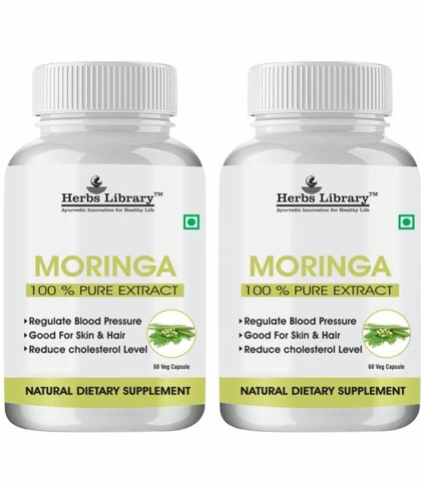 Herbs Library Moringa Extract helps in maintaing Metabolism & Digestion 60 Capsules Each (Pack of 2) Herbs Library Moringa Extract helps in maintaing Metabolism & Digestion 60 Capsules Each (Pack of 2)