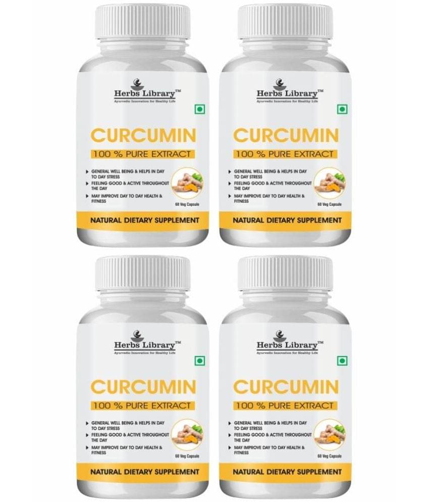 Herbs Library Curcumin Supplement Improve Health & Fitness 60 Capsules Each (Pack of 4) Herbs Library Curcumin Supplement Improve Health & Fitness 60 Capsules Each (Pack of 4)