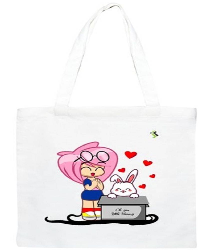     			Jellify Tote Bag Canvas Set of 1 ( White )