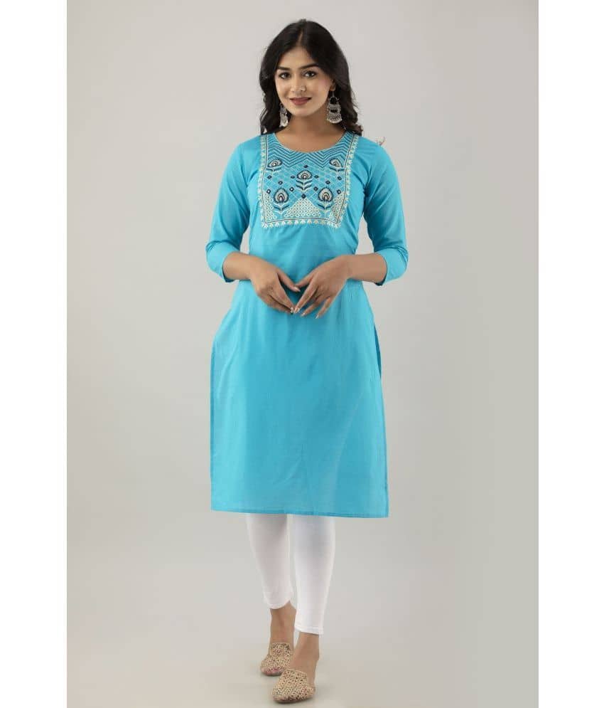 KSHARAA - Pink Cotton Women's Straight Kurti ( Pack of 1 ) - Kurtis, Tunics | Buy online on ZillyBuy