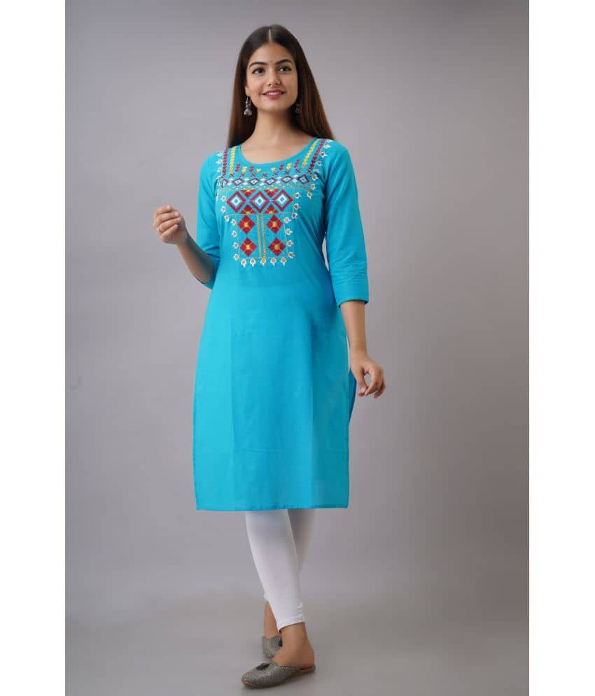 KSHARAA - Pink Cotton Women's Straight Kurti ( Pack of 1 ) - Kurtis, Tunics | Buy online on ZillyBuy