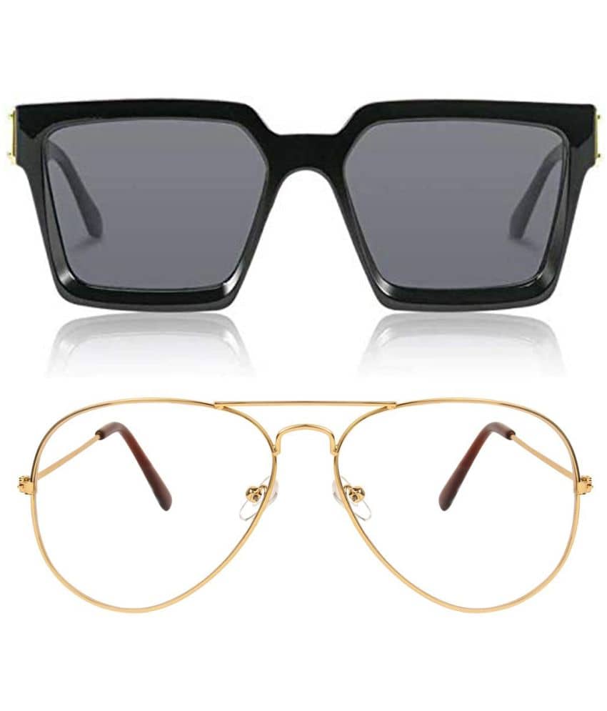 Kanny Devis - Black Square Sunglasses ( Pack of 2 ) - Sunglasses | Buy online on ZillyBuy