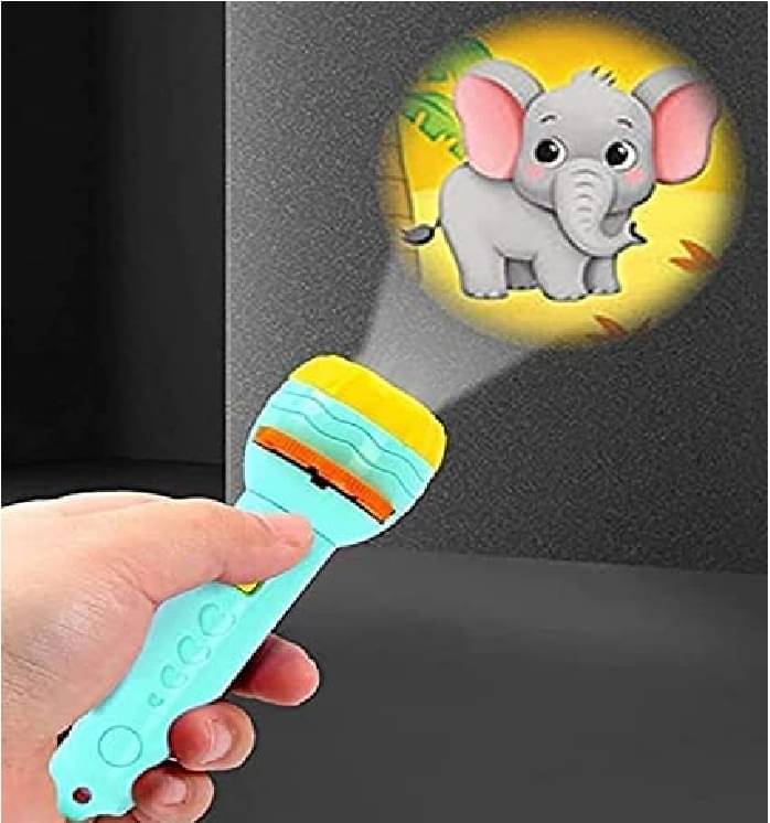     			Kidsaholic Toy Torch with 3 slides 24 patterns Mini Projector Torch Toy Slide Flashlight Projector torch for kids