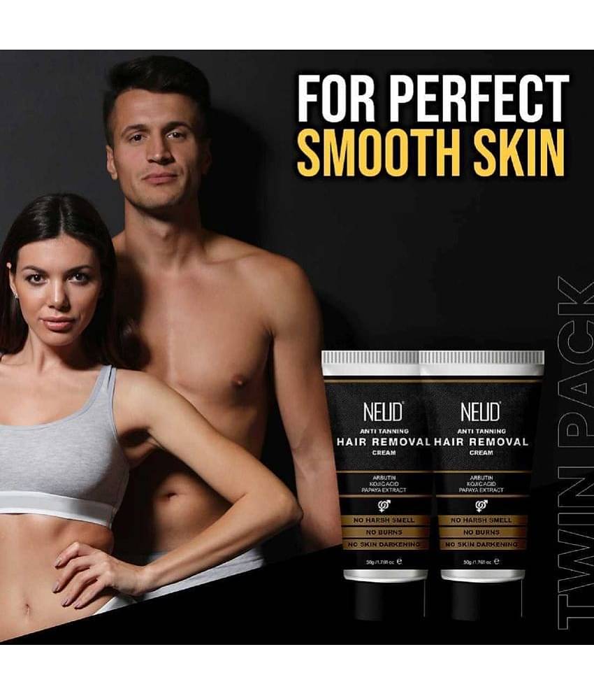 NEUD Anti-Tanning Hair Removal Cream for Men and Women Twin Pack (50g x 2) (Pack of 2)