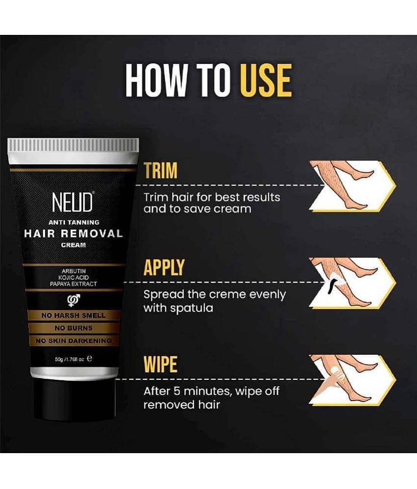 NEUD Anti-Tanning Hair Removal Cream for Men and Women Twin Pack (50g x 2) (Pack of 2)