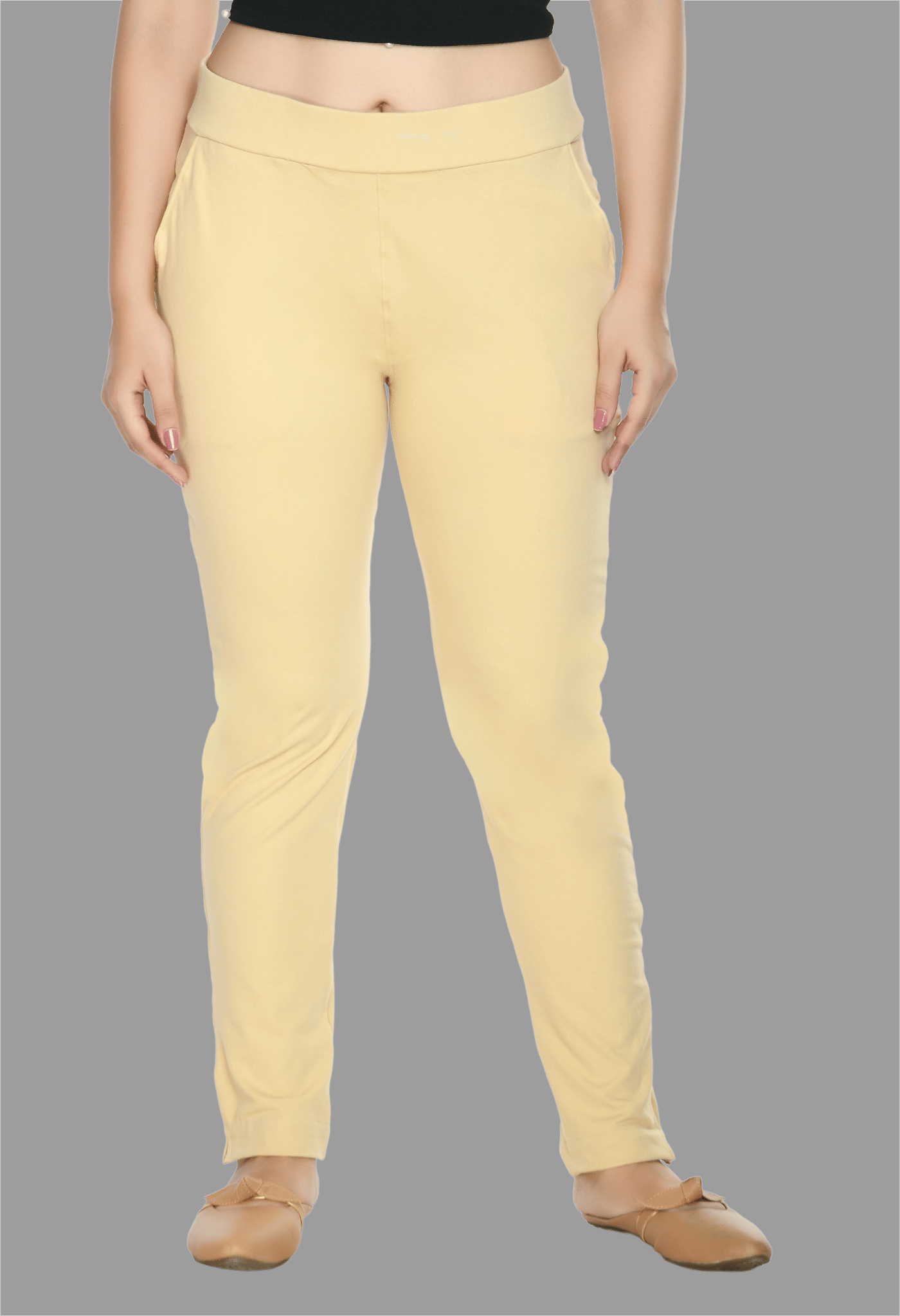 PREEGO - Cotton Slim Fit Beige Women's Jeggings ( Pack of 1 )