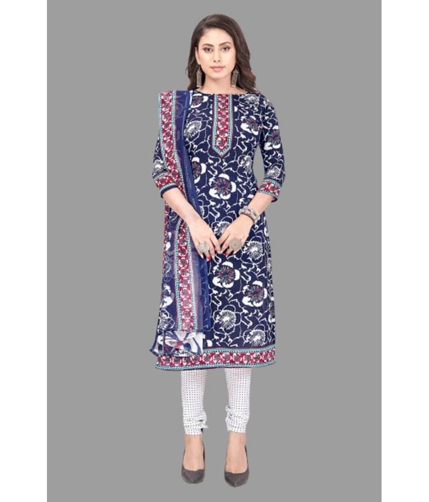 SIMMU - Unstitched Blue Crepe Dress Material ( Pack of 1 ) SIMMU - Unstitched Blue Crepe Dress Material ( Pack of 1 )