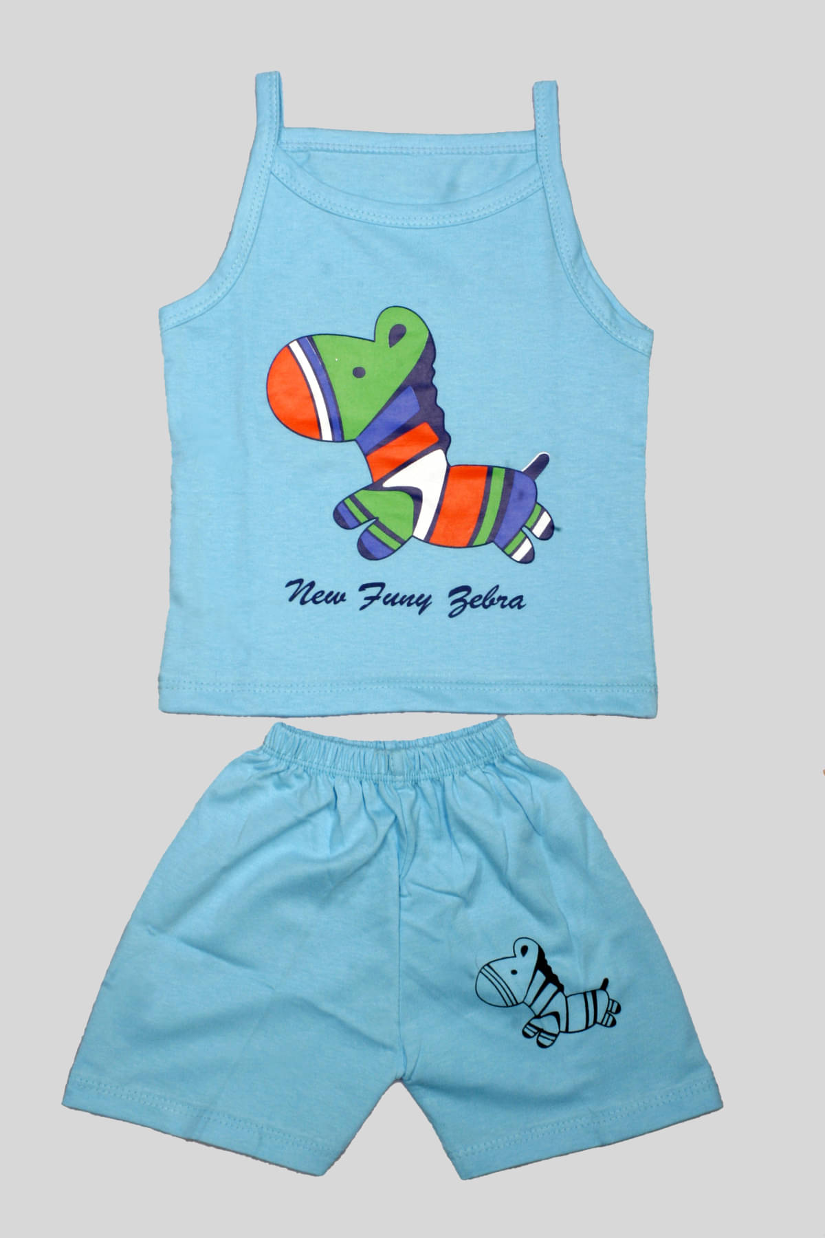     			TRITI Pack of 1 Girls Cotton Top With Shorts ( Blue )