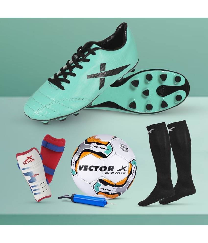     			Vector X Combo of NXG Football Shoe, Polyester Football, Shin guard and Stockings for Training and Practice