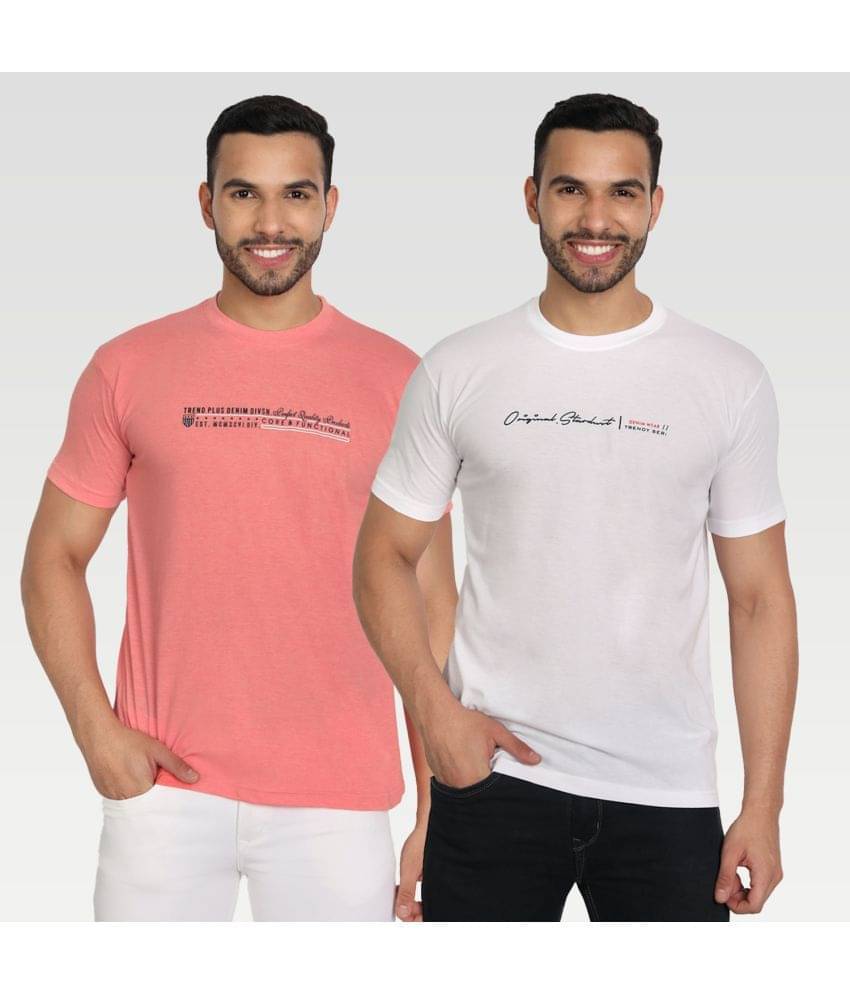 Zeffit Pack of 2 Cotton Blend Regular Fit Men's T-Shirt ( Multicolor ) Zeffit Pack of 2 Cotton Blend Regular Fit Men's T-Shirt ( Multicolor )