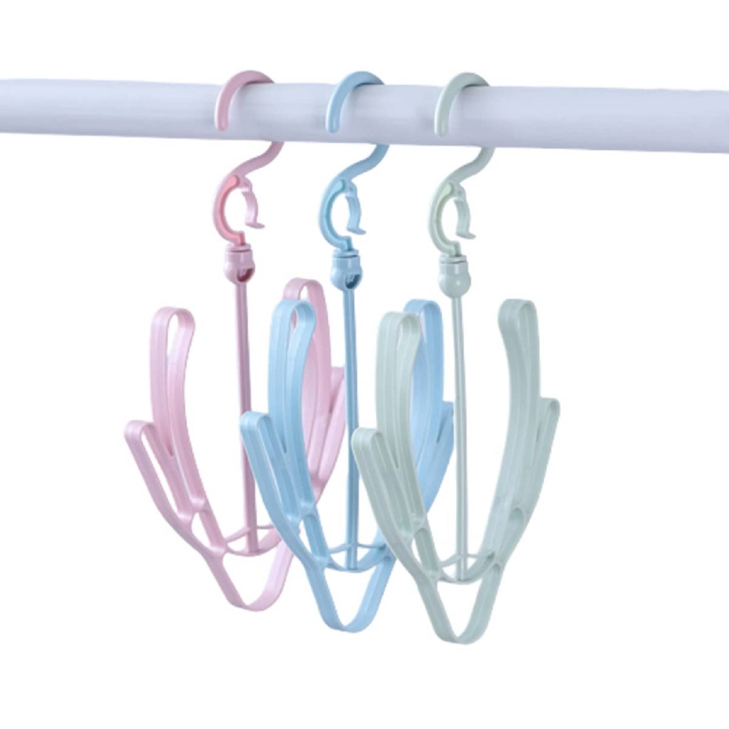     			360 Degree Swiveling Shoe Hanger for Organizing and Drying, Save Space and Shoe Shape, 3-Pack