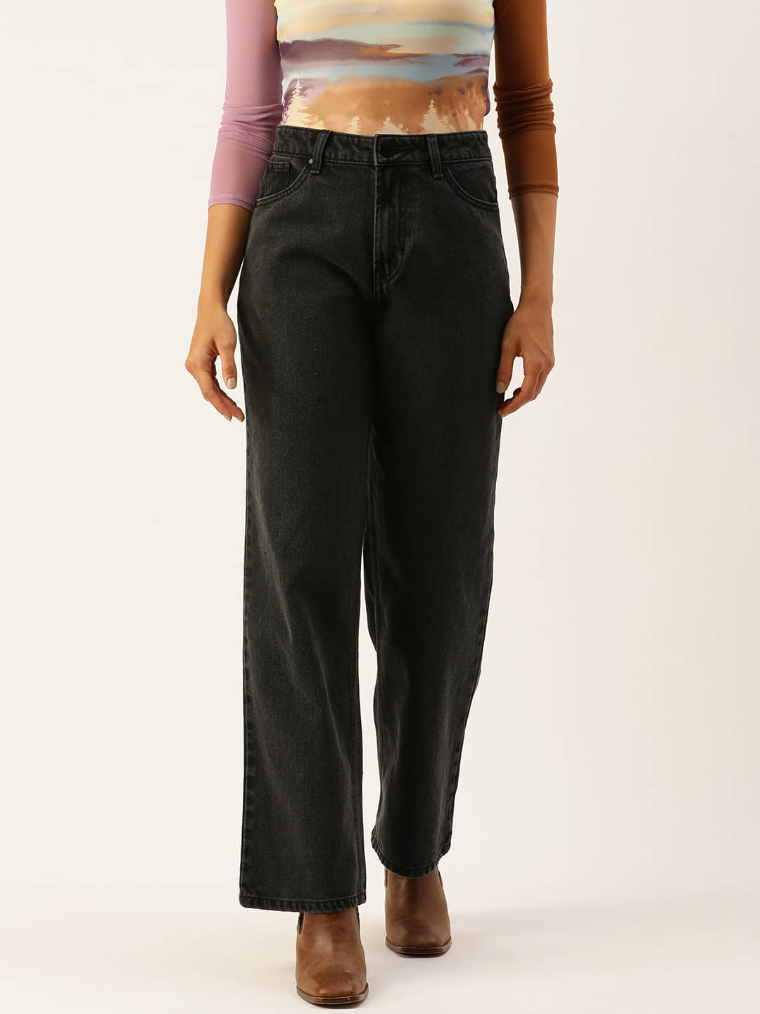 Bene Kleed Women High-Rise Relaxed Fit Jeans - Jeans | Buy online on ZillyBuy