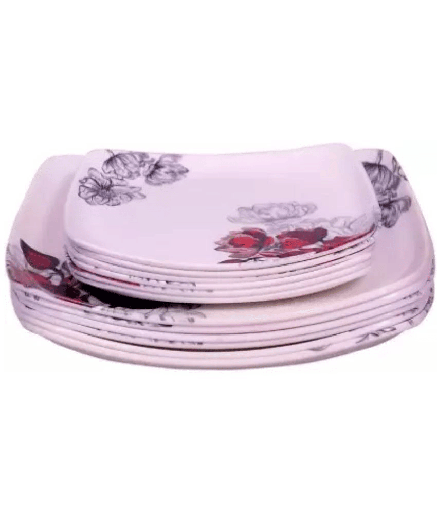     			Carnival - M-917 Full+Half plate 12 Multicolor Melamine Dinner Set ( Pack of 12 )