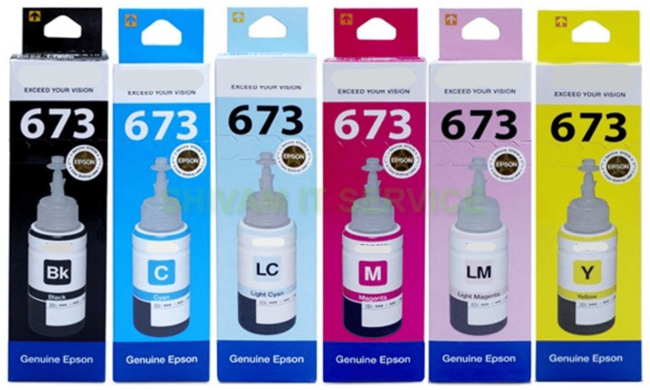 ID CARTRIDGE 673 Multicolor Color and Black Cartridge for 673 Multicolor Pack of 6 Ink bottle for L800/ L805/ L810/ L850/ L1800 ID CARTRIDGE 673 Multicolor Color and Black Cartridge for 673 Multicolor Pack of 6 Ink bottle for L800/ L805/ L810/ L850/ L1800