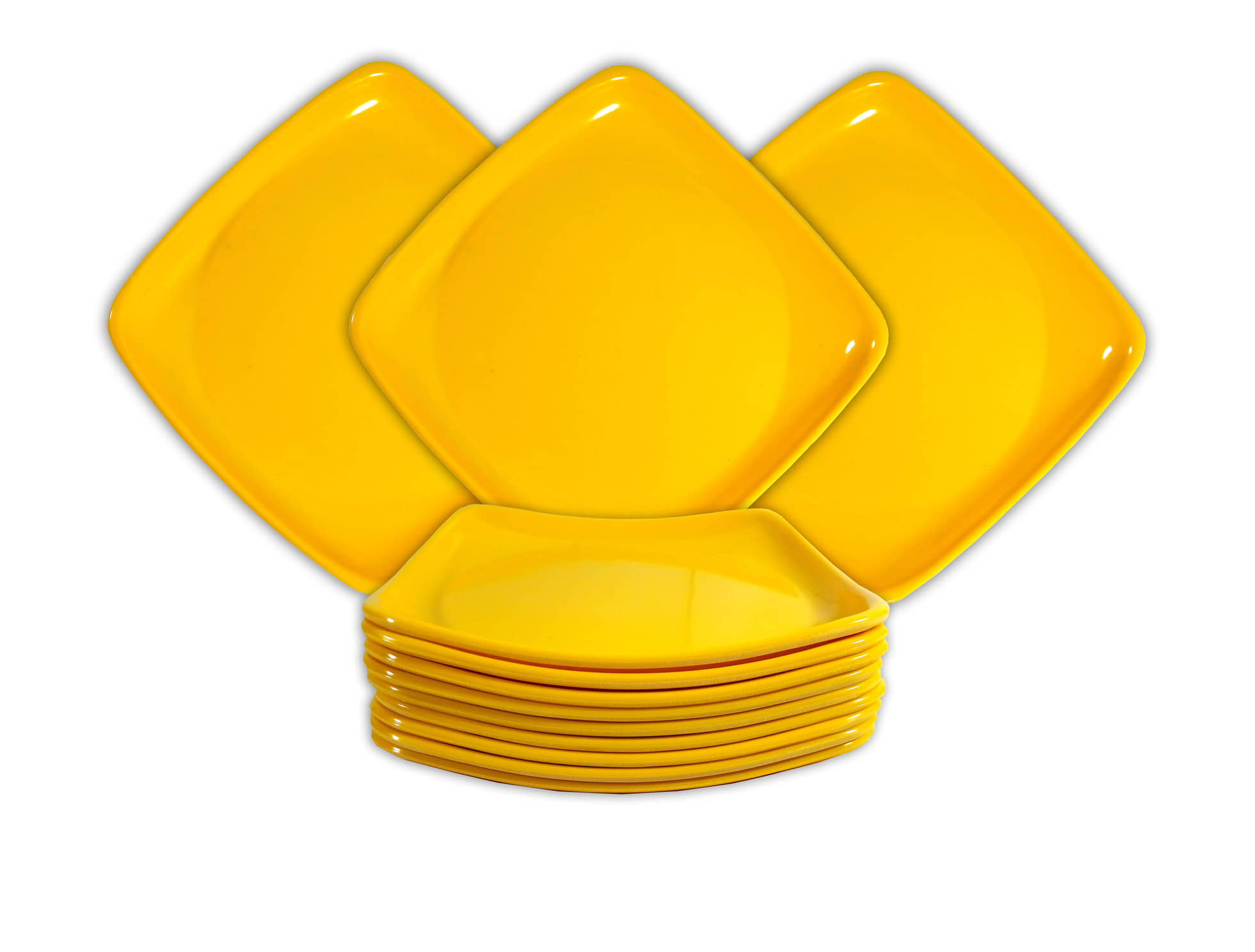 Inpro 12 Pcs Melamine Yellow Half Plate