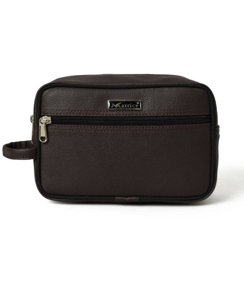     			MATRICE Brown Hand Pouch