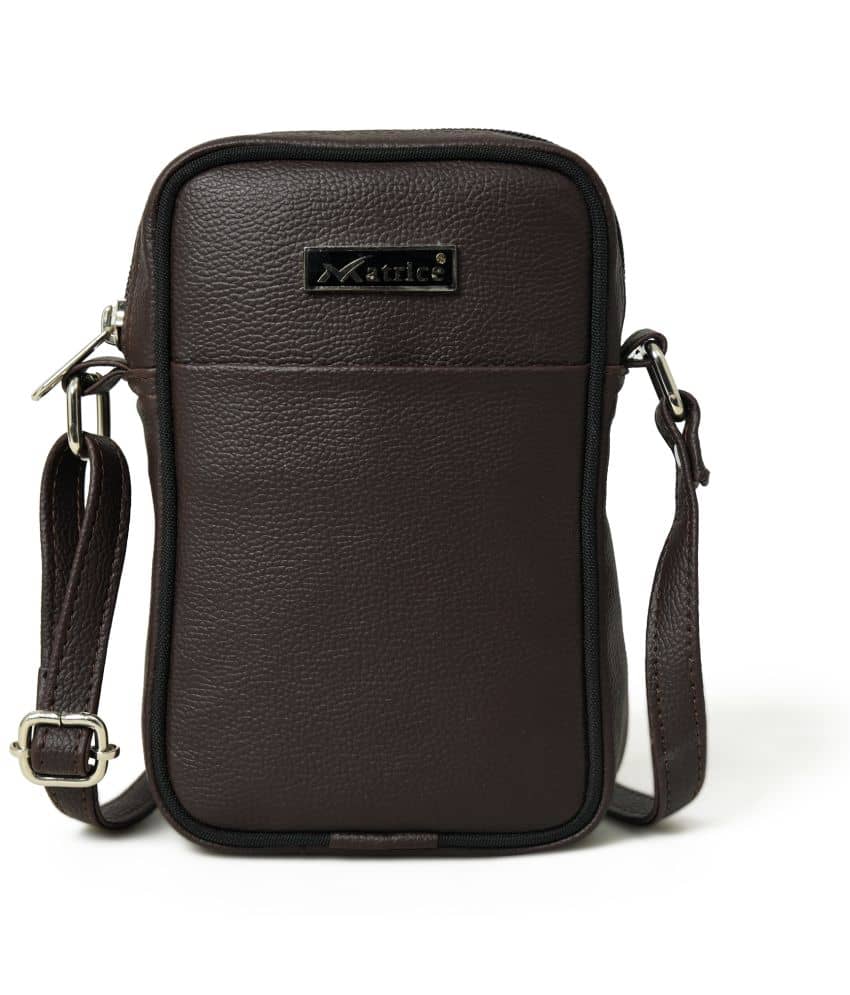 MATRICE - Brown Textured Messenger Bag - Handbags | Buy online on ZillyBuy