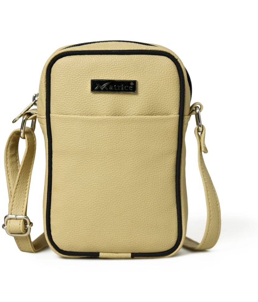     			MATRICE - Cream Textured Messenger Bag