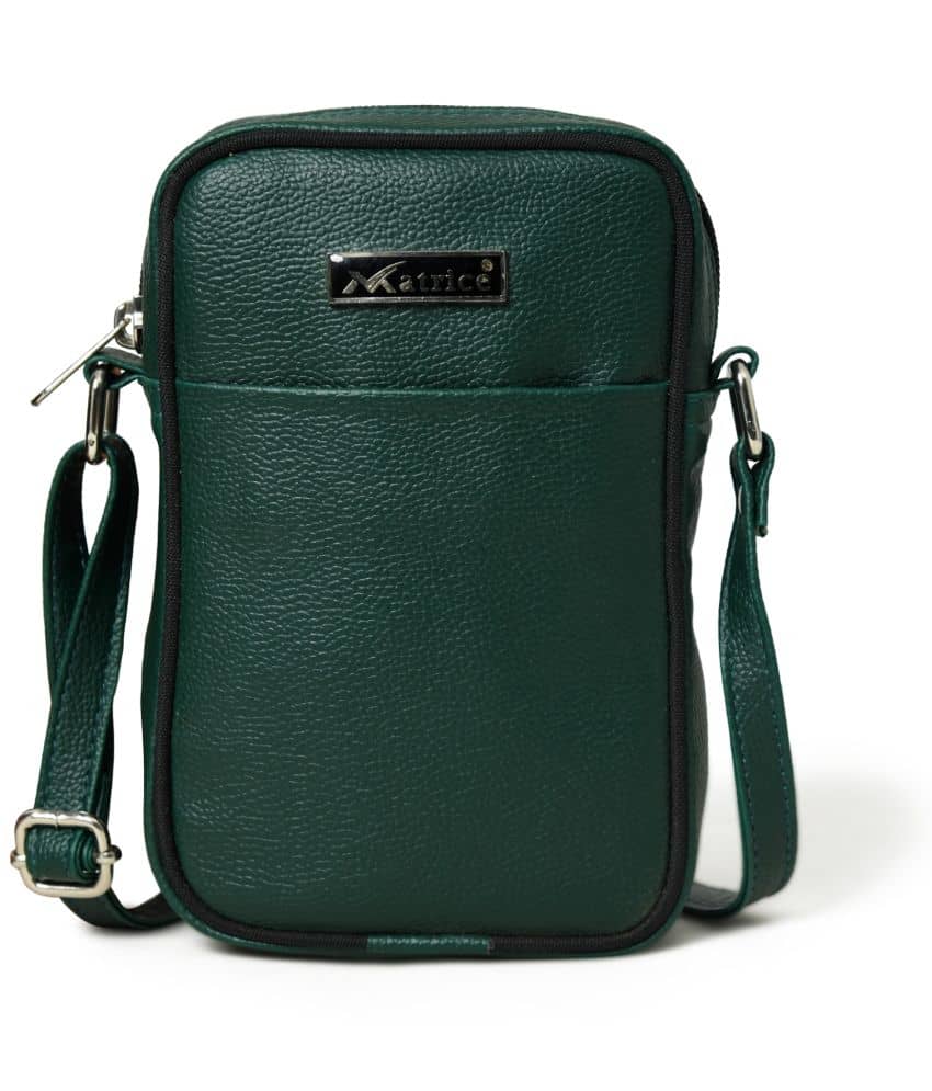 MATRICE - Green Textured Messenger Bag - Handbags | Buy online on ZillyBuy