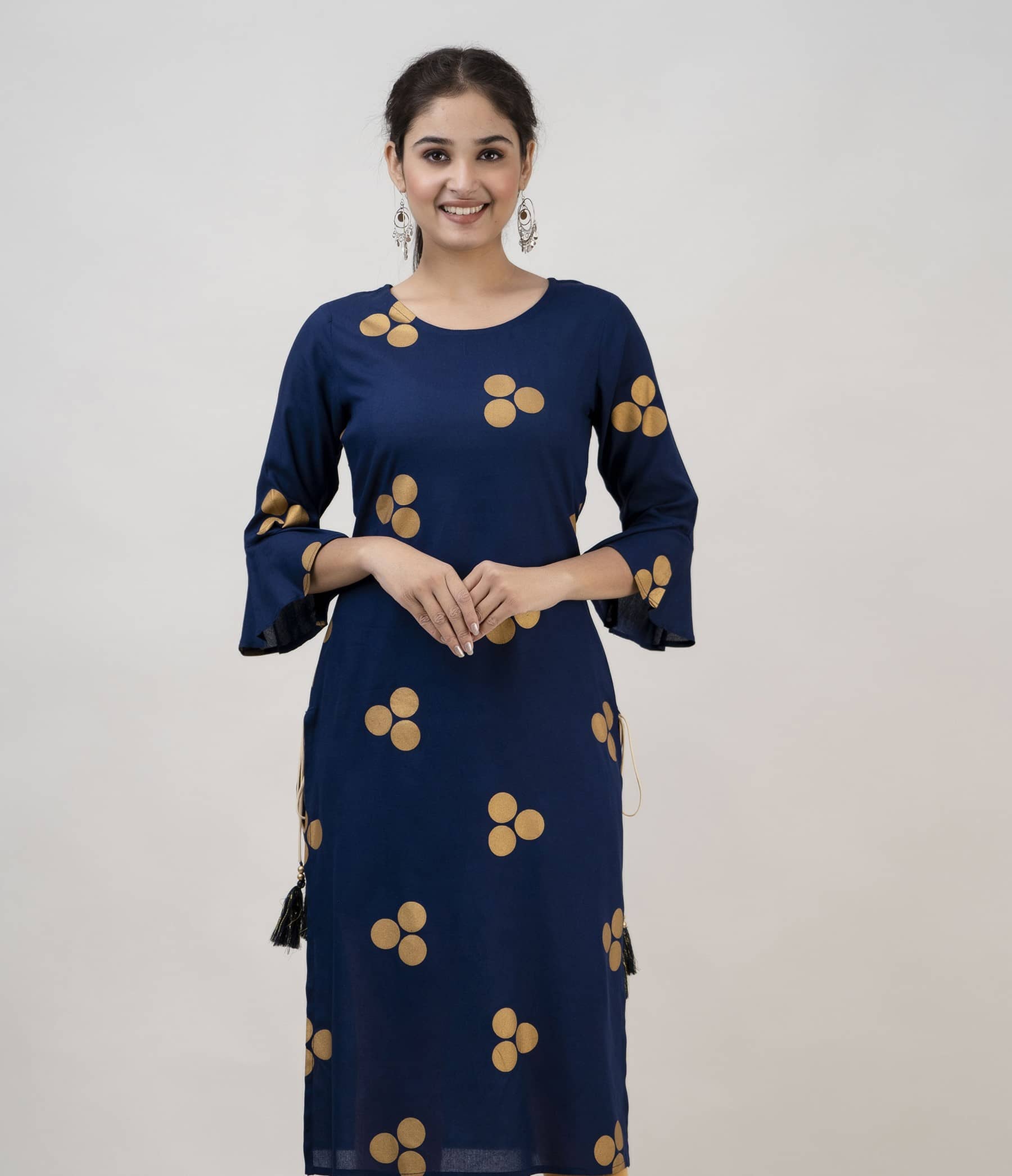 MAUKA - Blue Rayon Women's Straight Kurti ( Pack of 1 ) - Kurtis, Tunics | Buy online on ZillyBuy
