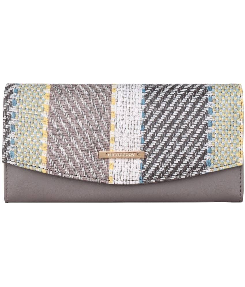     			Nicoberry - Faux Leather Gray Women's Zip Around Wallet ( Pack of 1 )