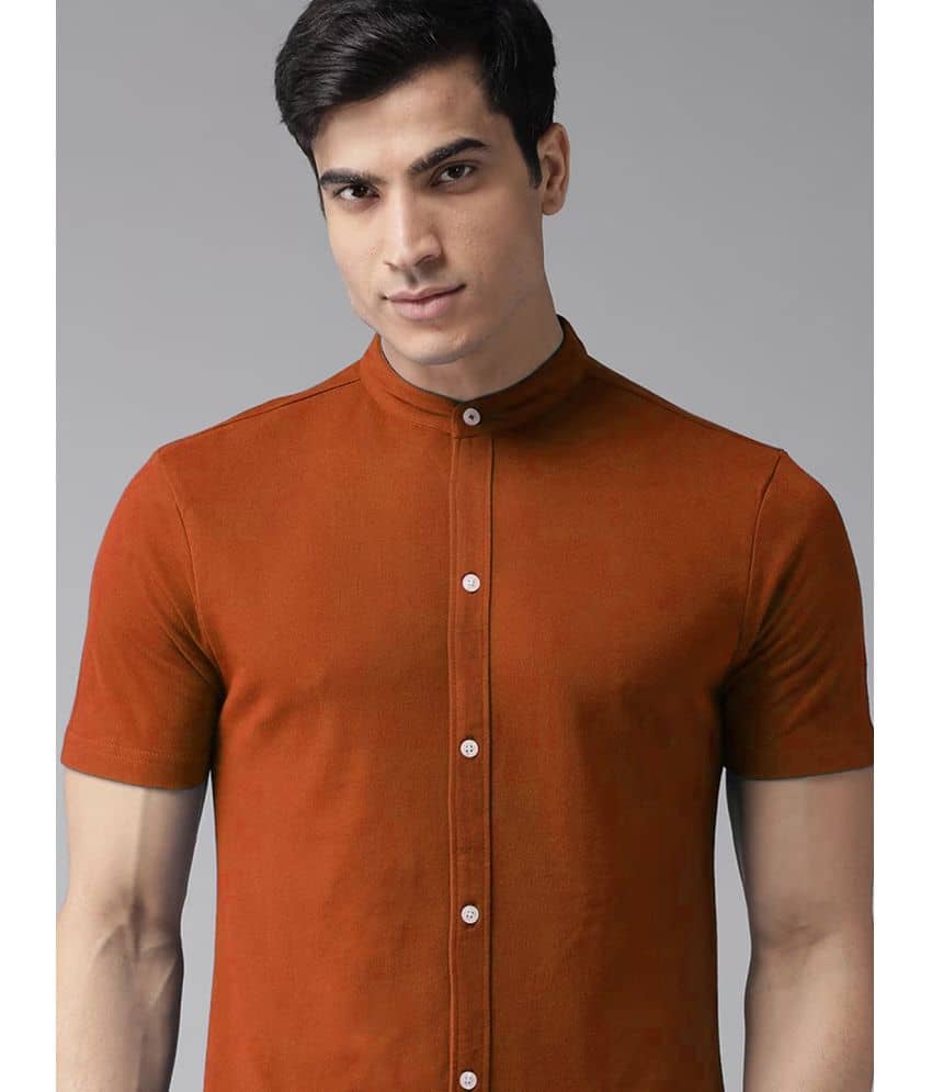 Riss - Rust Cotton Blend Regular Fit Men's Casual Shirt ( Pack of 1 )
