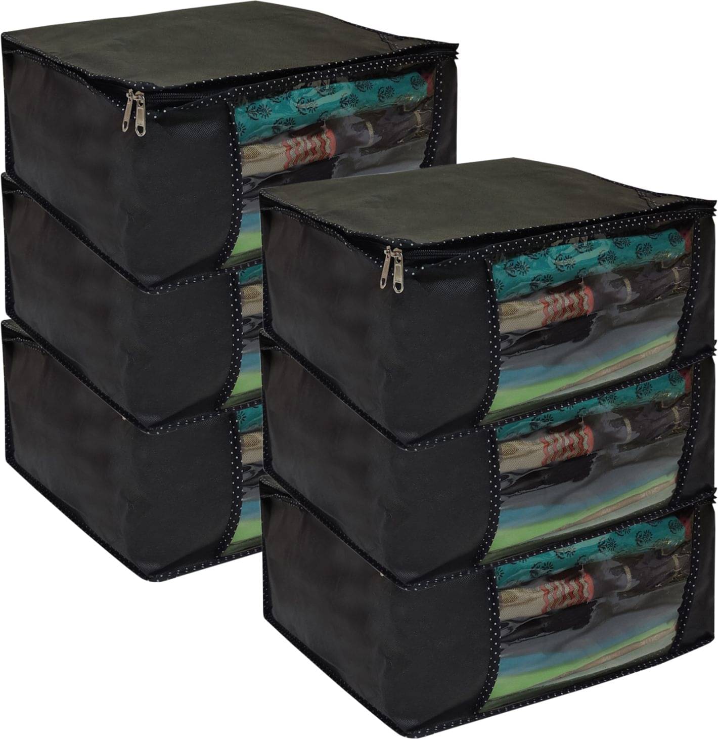     			SH NASIMA - Home Storage Cloth Bags, Saree, Suits, Blouse, Blanket Organiser for Underbed, Almirah (Pack of 6)