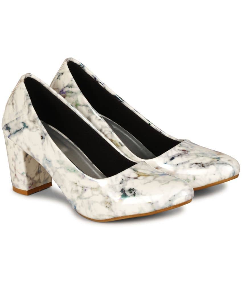Saheb - White Women's Pumps Heels - Heels | Buy online on ZillyBuy