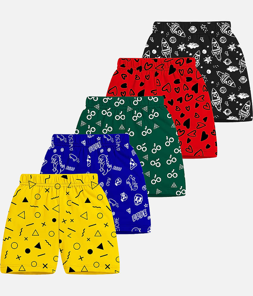 Trampoline Pack of 5 Cotton Shorts For Boys ( Multicolor1 ) - Shorts | Buy online on ZillyBuy