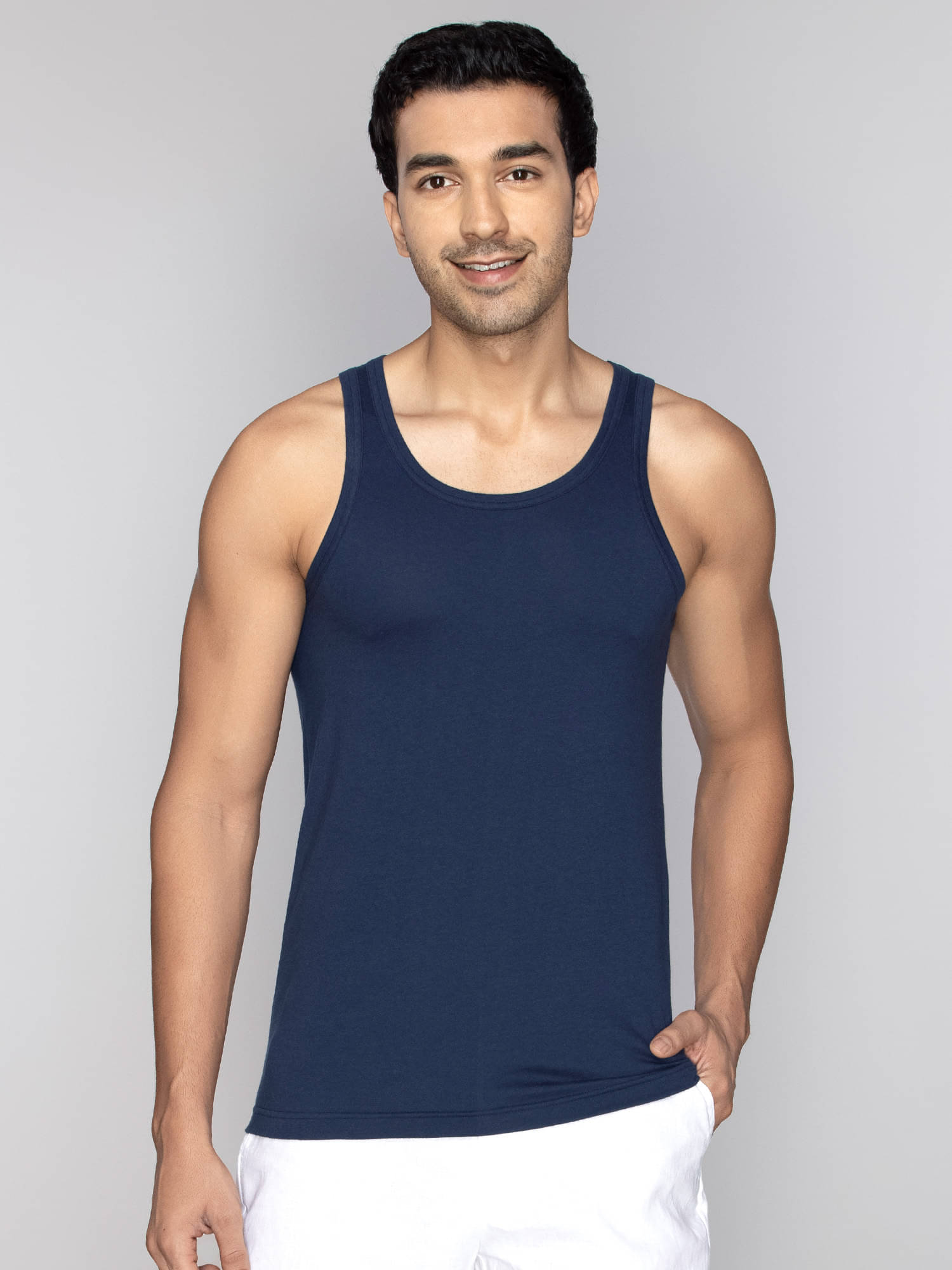     			XYXX Pack of 1 Modal Undershirt For Men ( Blue )
