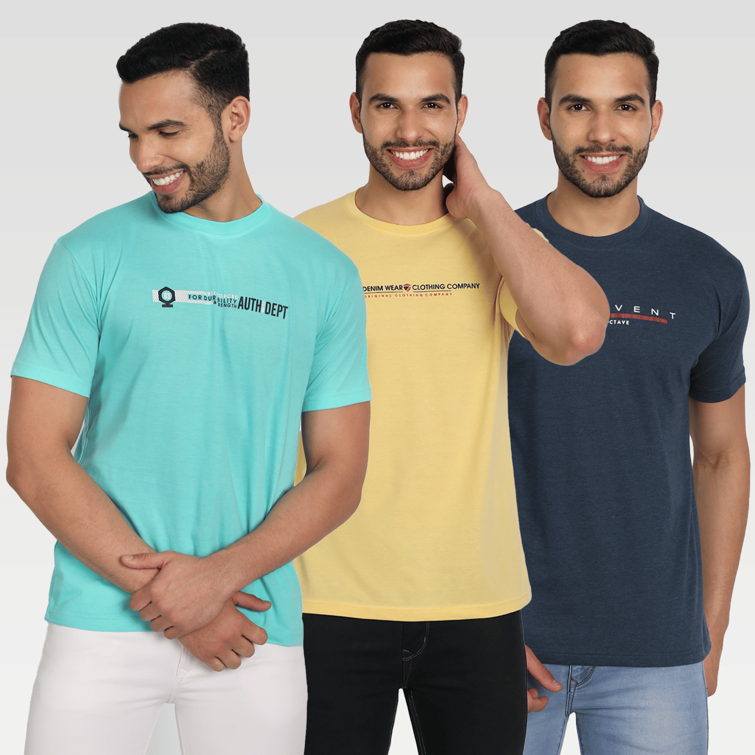     			Zeffit Pack of 3 Cotton Blend Regular Fit Men's T-Shirt ( Multicolor )