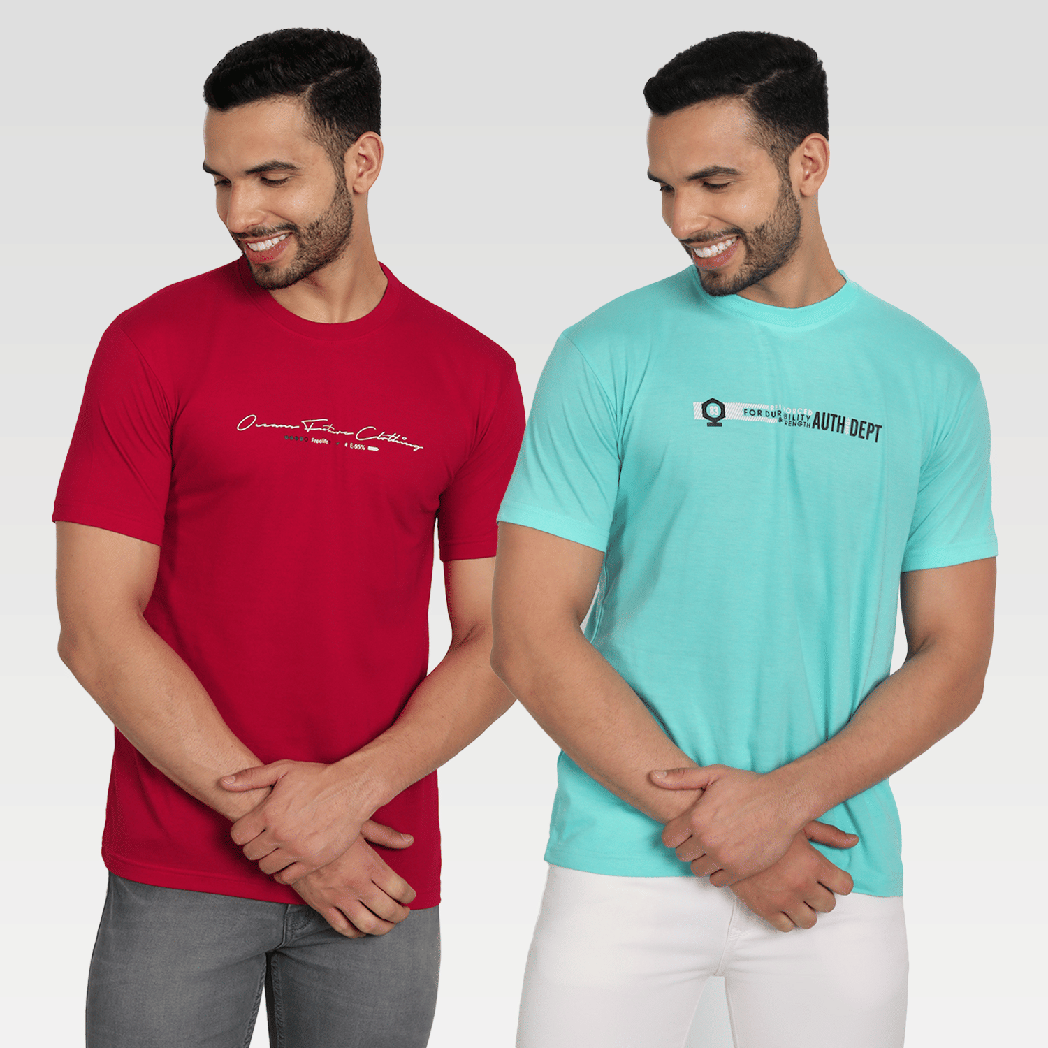     			Zeffit Pack of 2 Cotton Blend Regular Fit Men's T-Shirt ( Multicolor )