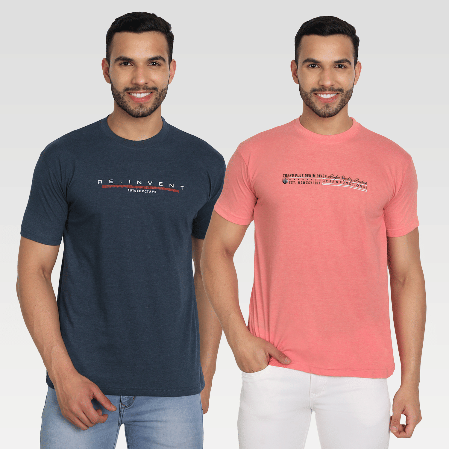     			Zeffit Pack of 2 Cotton Blend Regular Fit Men's T-Shirt ( Multicolor )