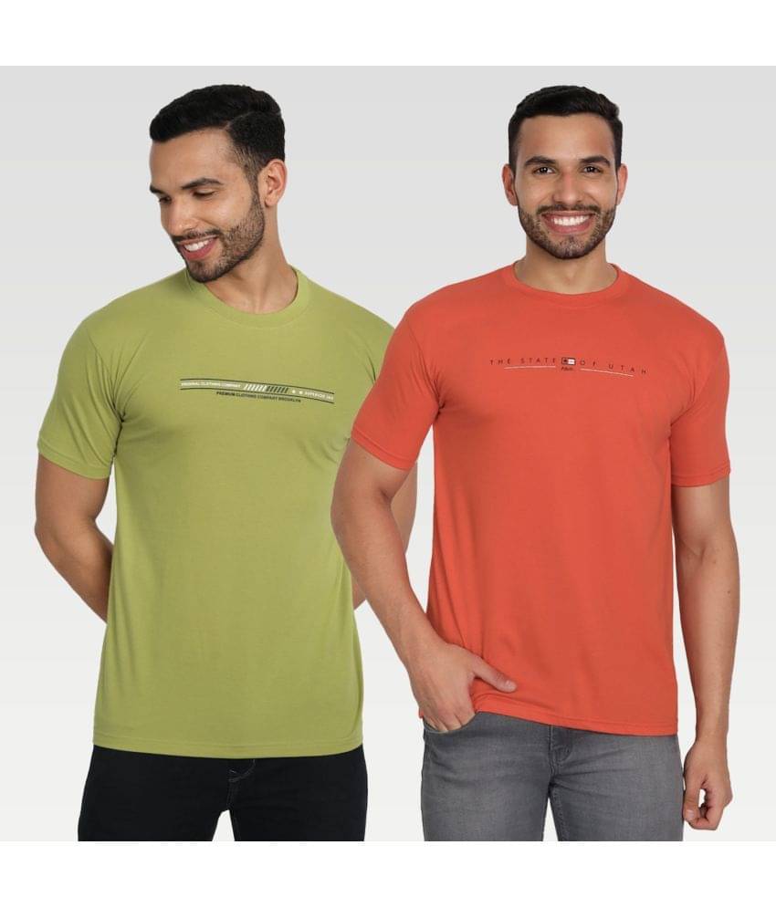 Zeffit Pack of 2 Cotton Blend Regular Fit Men's T-Shirt ( Multicolor ) Zeffit Pack of 2 Cotton Blend Regular Fit Men's T-Shirt ( Multicolor )