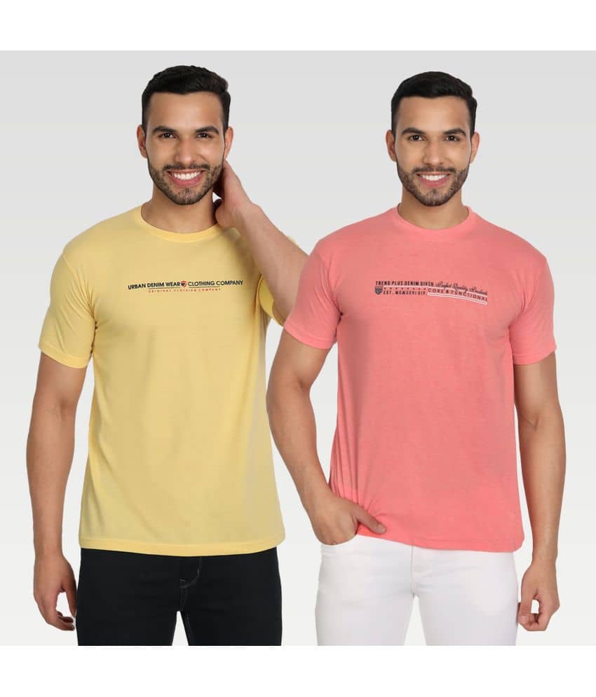 Zeffit Pack of 2 Cotton Blend Regular Fit Men's T-Shirt ( Multicolor )