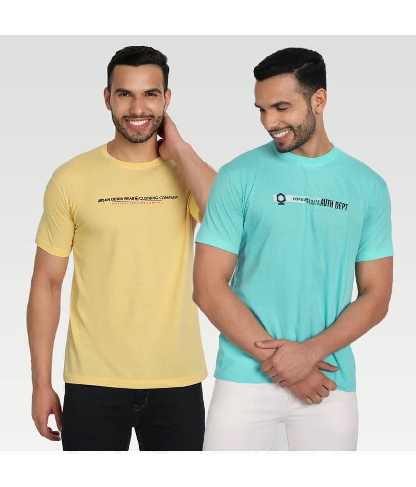 Zeffit Pack of 2 Cotton Blend Regular Fit Men's T-Shirt ( Multicolor ) Zeffit Pack of 2 Cotton Blend Regular Fit Men's T-Shirt ( Multicolor )