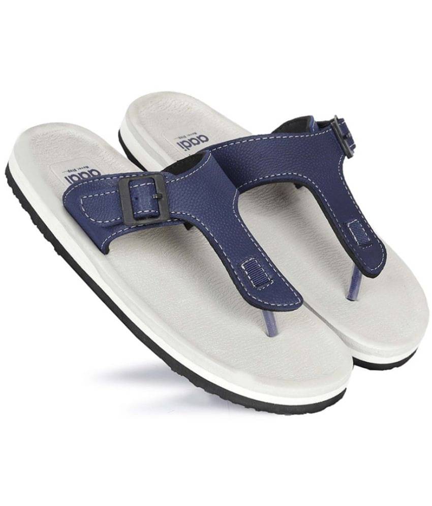     			Aadi - White Men's Leather Slipper
