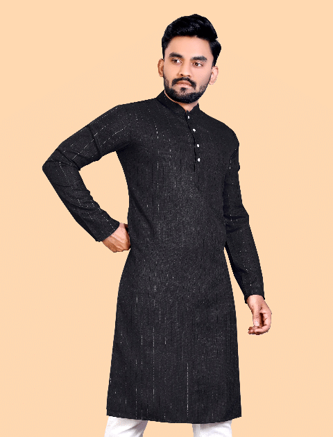 Balaji's - Grey Cotton Blend Men's Regular Kurta ( Pack of 1 ) - Kurtas & Kurta Sets | Buy online on ZillyBuy