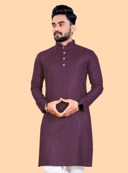 Balaji's - Purple Cotton Blend Men's Regular Kurta ( Pack of 1 ) - Kurtas & Kurta Sets | Buy online on ZillyBuy