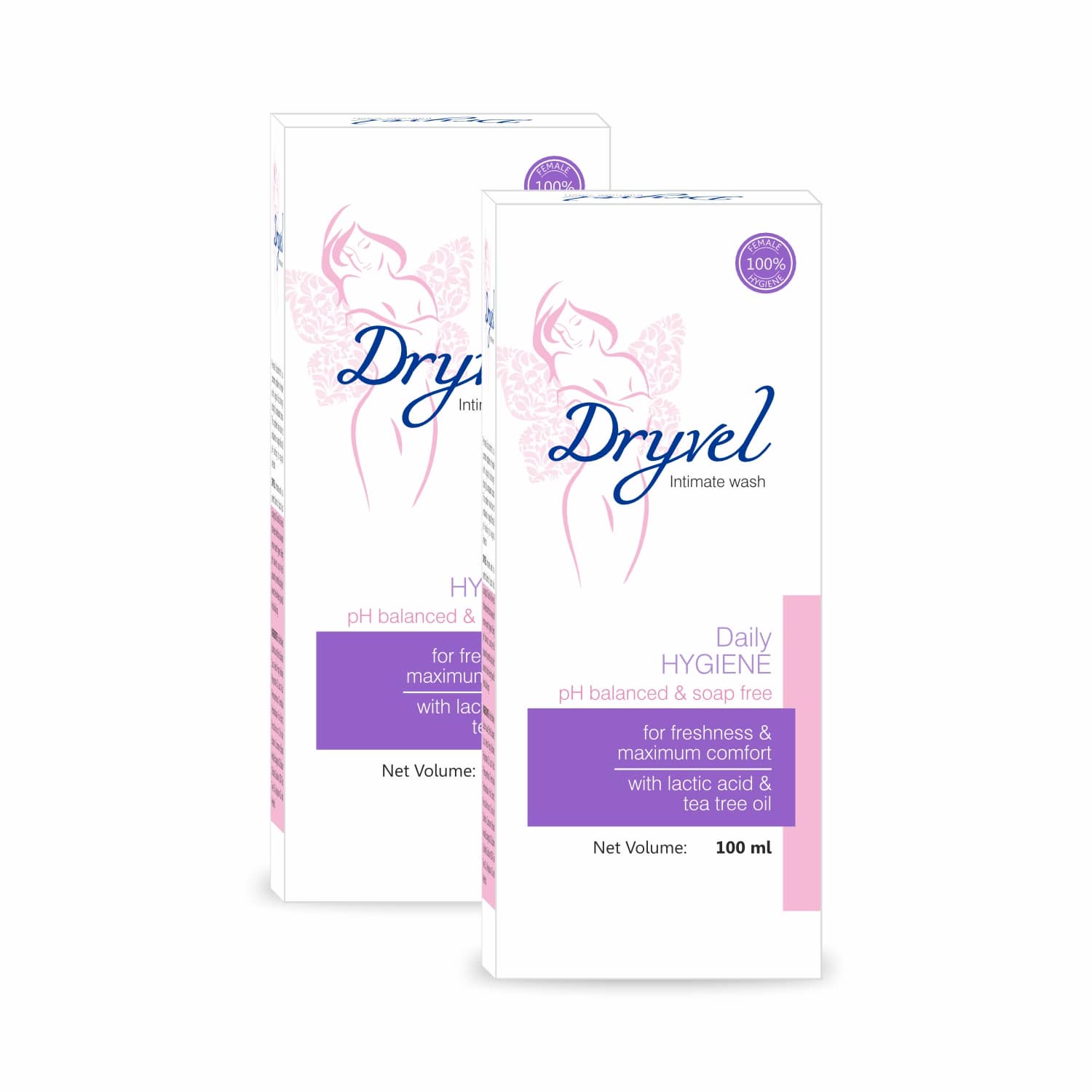 Dryvel Hygiene Intimate Wash for Women Natural PH Balanced with eucalyptus oil 100ml ( Pack Of 2 )