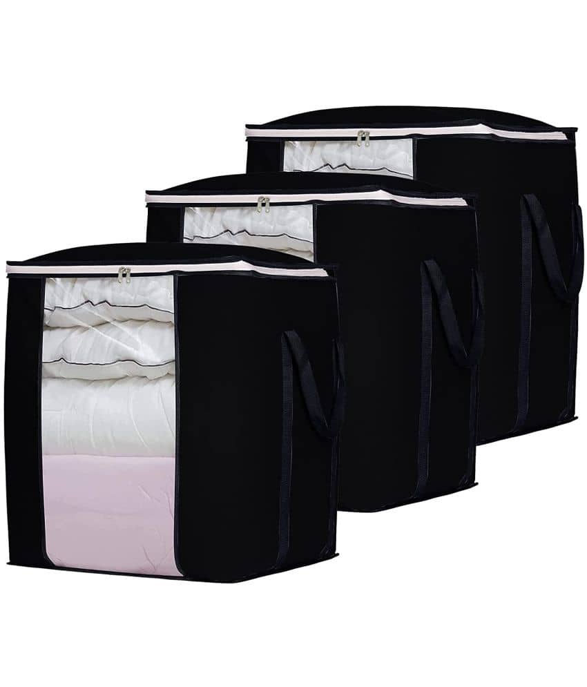 Double R Bags - Black Fabric Storage Bag & Trunk Pack of 6 - Handbags | Buy online on ZillyBuy