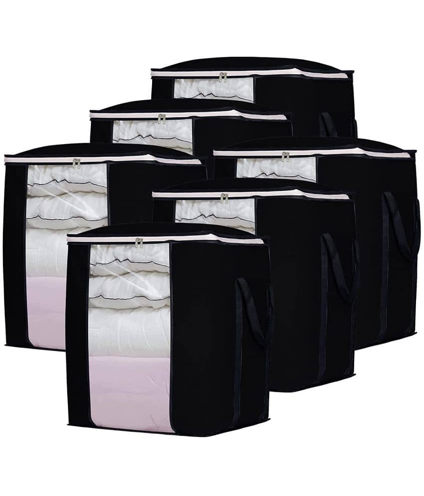 Double R Bags - Black Fabric Storage Bag & Trunk Pack of 6 - Handbags | Buy online on ZillyBuy
