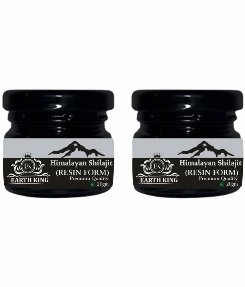 EARTH KING Himalayan Shilajit Resin for Men & Women - 40Gm (Pack of 2)