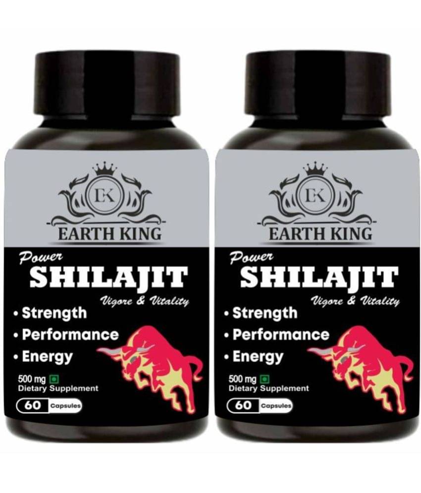     			EARTH KING Power Shilajit/Shilajeet Capsule Support Strength, Stamina & Energy- 500mg 120 Capsules (Shilajit Pack of 2)
