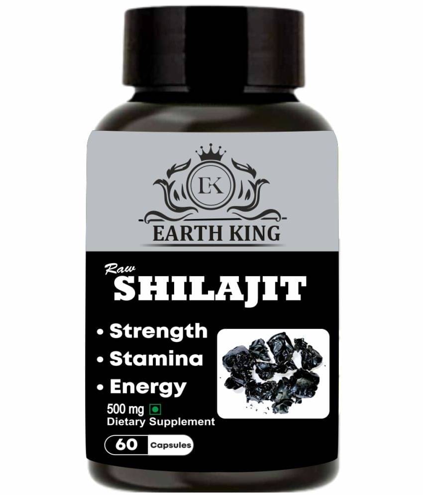 EARTH KING Raw Shilajit/Shilajeet Extract Capsule - 500mg 60 Capsules (Pack of 1) EARTH KING Raw Shilajit/Shilajeet Extract Capsule - 500mg 60 Capsules (Pack of 1)