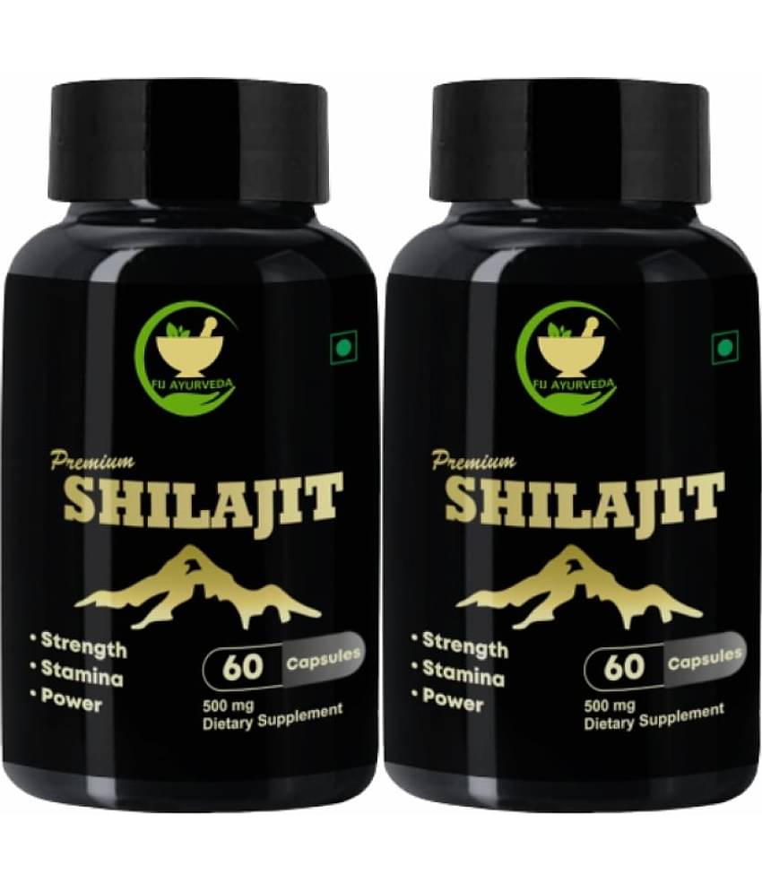 FIJ AYURVEDA Premium Shilajit Extract Capsule Supports Strength & Stamina - 500mg 60 Capsules (Pack of 2) FIJ AYURVEDA Premium Shilajit Extract Capsule Supports Strength & Stamina - 500mg 60 Capsules (Pack of 2)