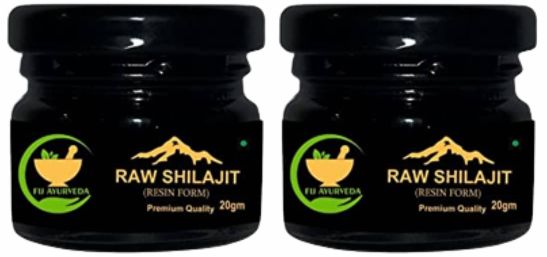 FIJ AYURVEDA Pure Ayurvedic Raw Shilajit/Shilajit Resin (Semi Liquid) Supports Power, Energy & Vitality - 40Gm (Pack of 2)